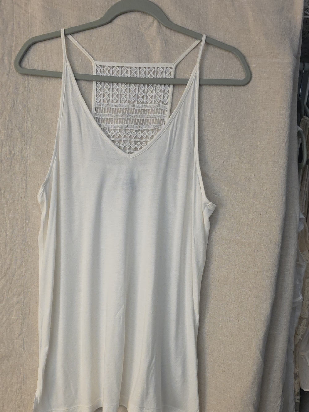 Old Navy White Lace-Back Camisole